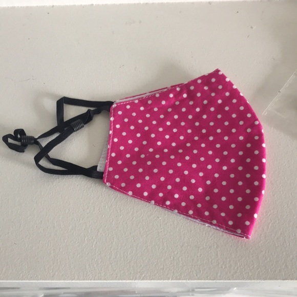 Set of 3 Polka dot cotton fabric face masks/ washable/ double layer - Picture 2 of 4